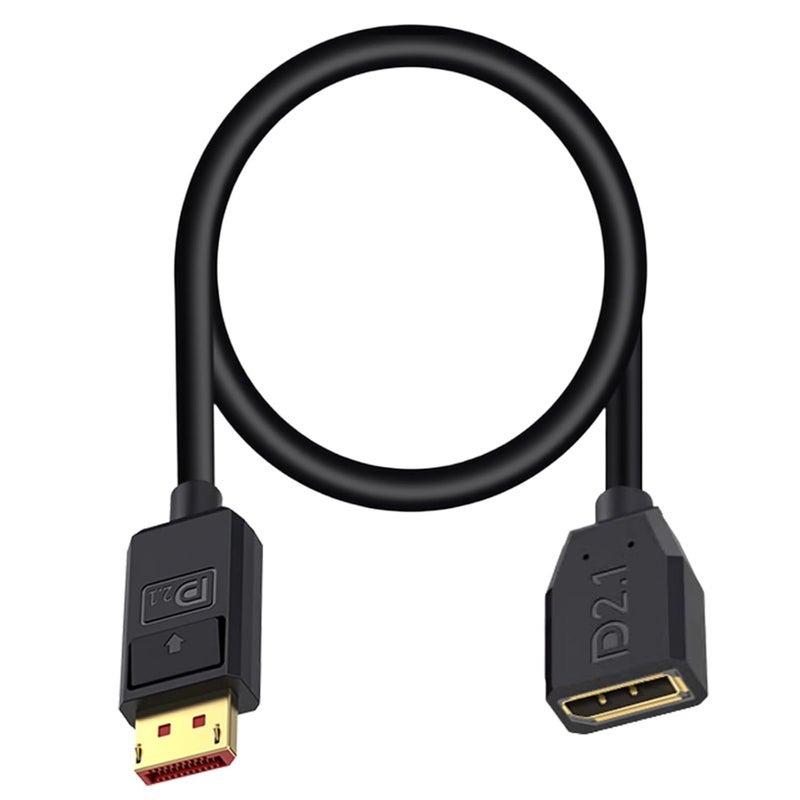 Poyiccot 54Gbps Displayport Extension Cable 1.5FT, Male to Female, 16K@30Hz, 8K@120Hz, 4K@240Hz 165Hz, Displayport 2.1 V Extender Cable Support HDR, HDCP DSC 1.2a for FreeSync G-Sync Gaming Monitor - Image 1